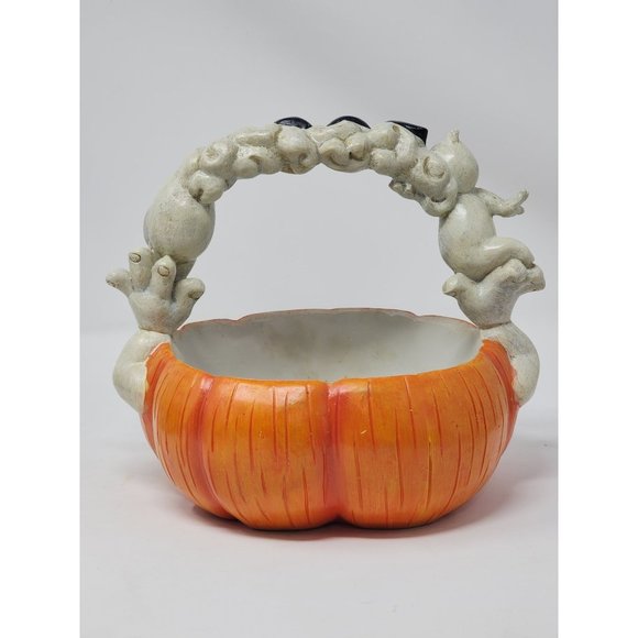 2006‎ Halloween Jack-O-Lantern Basket Hands Holding Ghosts Handle - Picture 3 of 8
